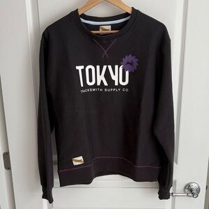 Tracksmith Black Sweatshirt with Tokyo Design- NEW!